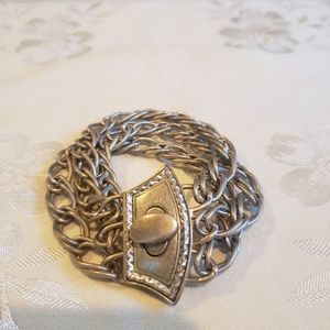 KCR brushed silver link bracelet